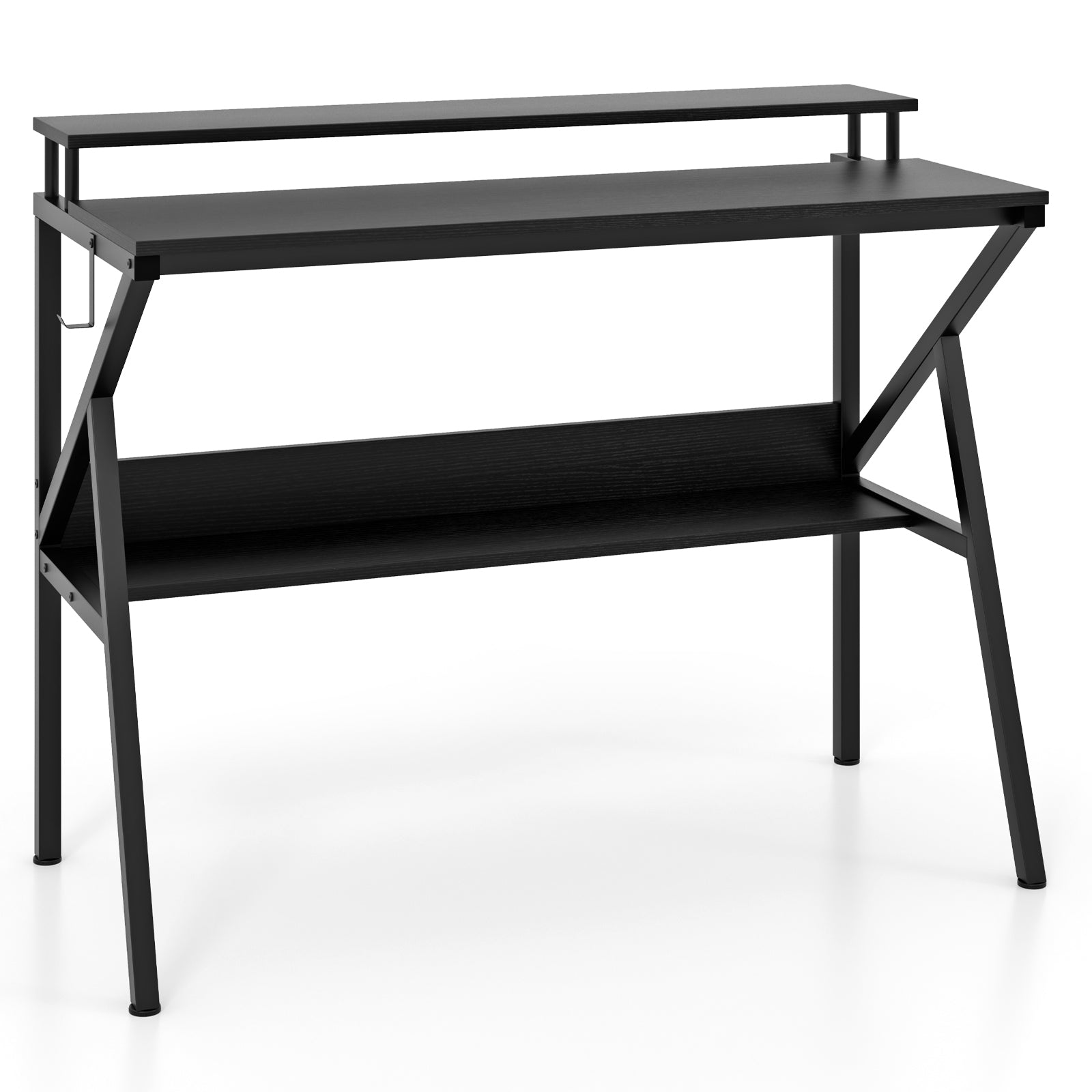 Computer Desk With Monitor Stand, Storage Shelf, Black Computer Desks at Gallery Canada