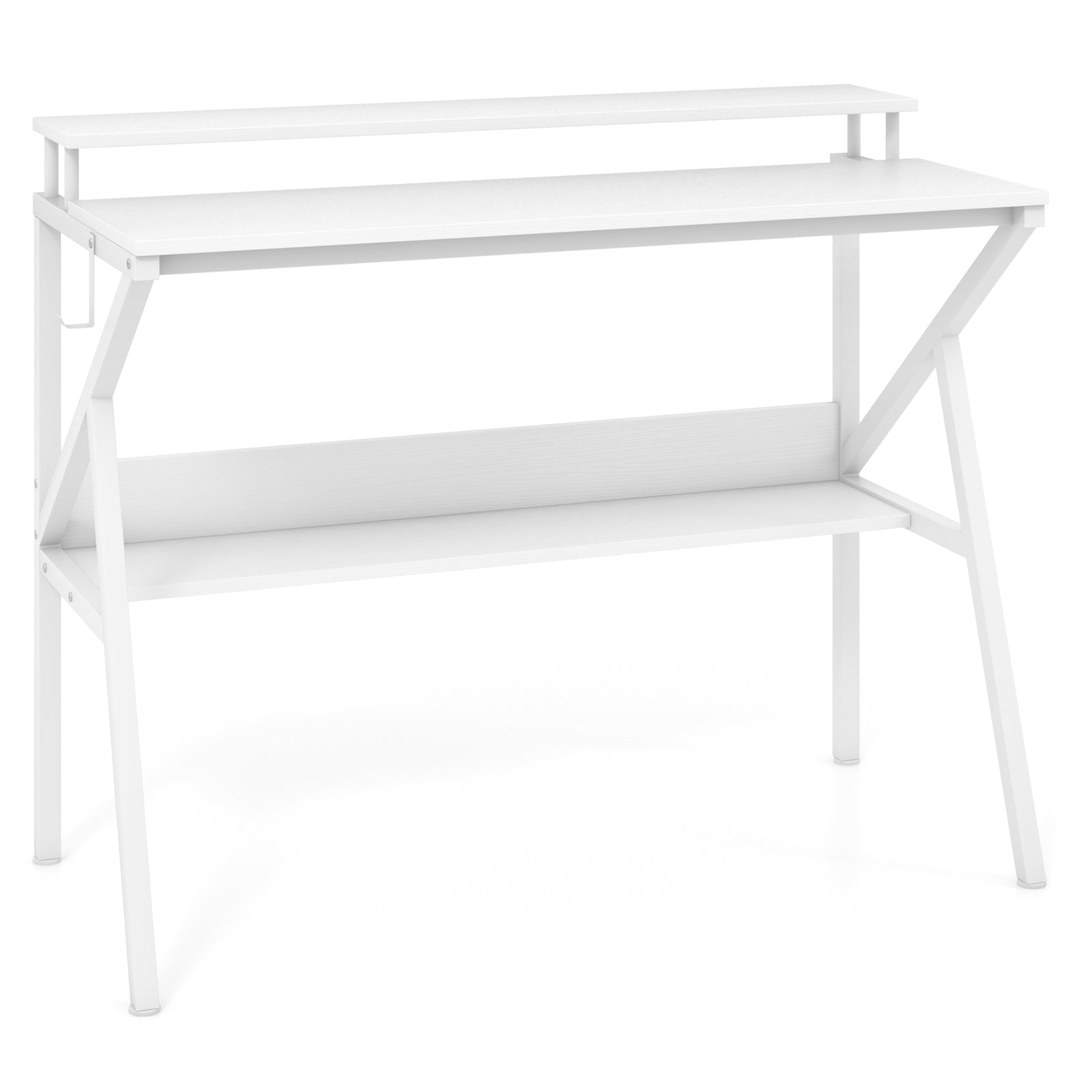 Computer Desk With Monitor Stand, Storage Shelf, White Computer Desks White at Gallery Canada