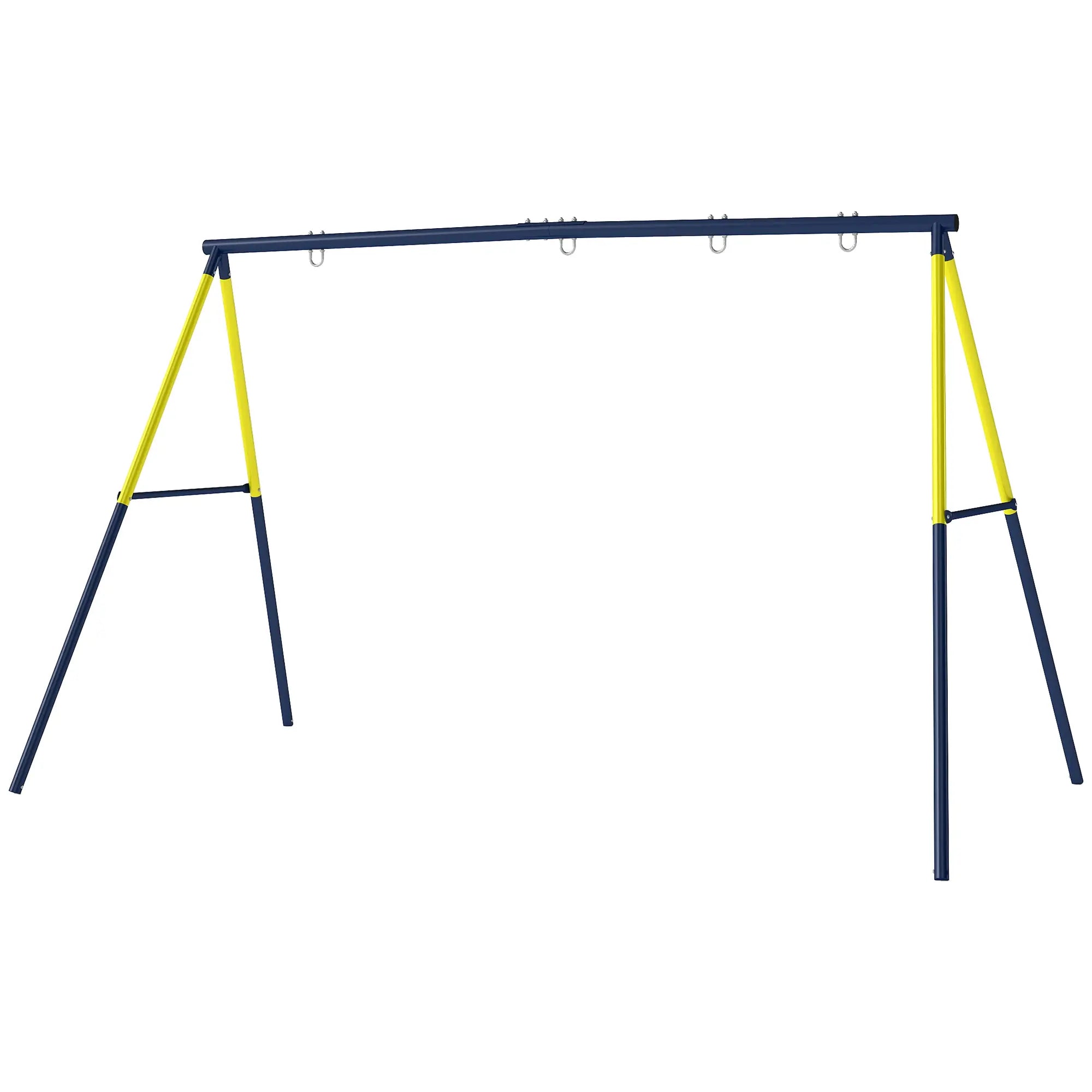 Kids Swing Set, Heavy Duty Metal, 2 Seat, Supports 150 kg, Indoor Outdoor, Blue Gym Sets & Swings Blue, Yellow at Gallery Canada