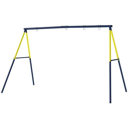 Kids Swing Set, Heavy Duty Metal, 2 Seat, Supports 150 kg, Indoor Outdoor, Blue Gym Sets & Swings Blue, Yellow at Gallery Canada