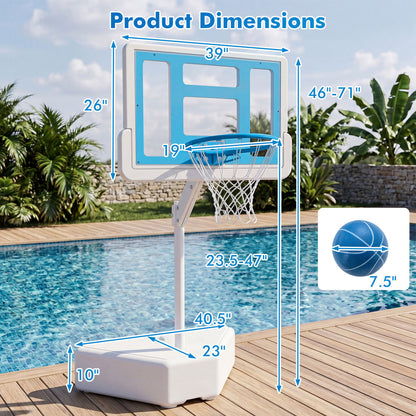 Panneau de basket de piscine Splash & Shoot, bleu