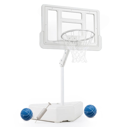 Splash & Shoot Pool Basketball Hoop, Adjustable Height, 2 Balls, Pump, White Sport Equipments White at Gallery Canada