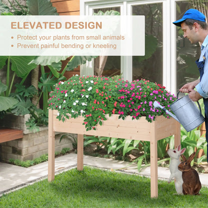 48" x 22" x 30" Wooden Raised Garden Bed, Elevated Planter Box, Natural Wood Elevated Garden Beds at Gallery Canada