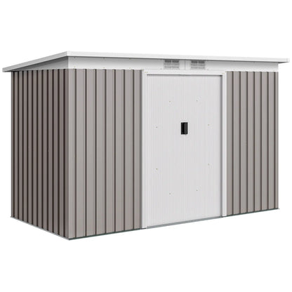 9' x 4' Metal Storage Shed, Foundation Kit, Ventilation, Light Grey Sheds at Gallery Canada