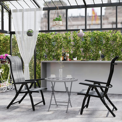 2PCs Outdoor Wicker Folding Chairs, Adjustable Backrest, Mixed Grey, Grey Patio Chairs at Gallery Canada