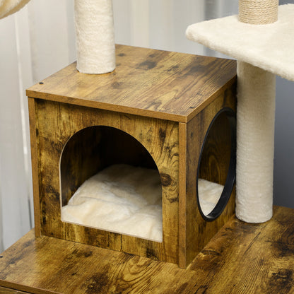 Litter Box Enclosure, Cat Tree Tower, Hidden Washroom Furniture, Rustic Brown Cat Litter Box Enclosures at Gallery Canada