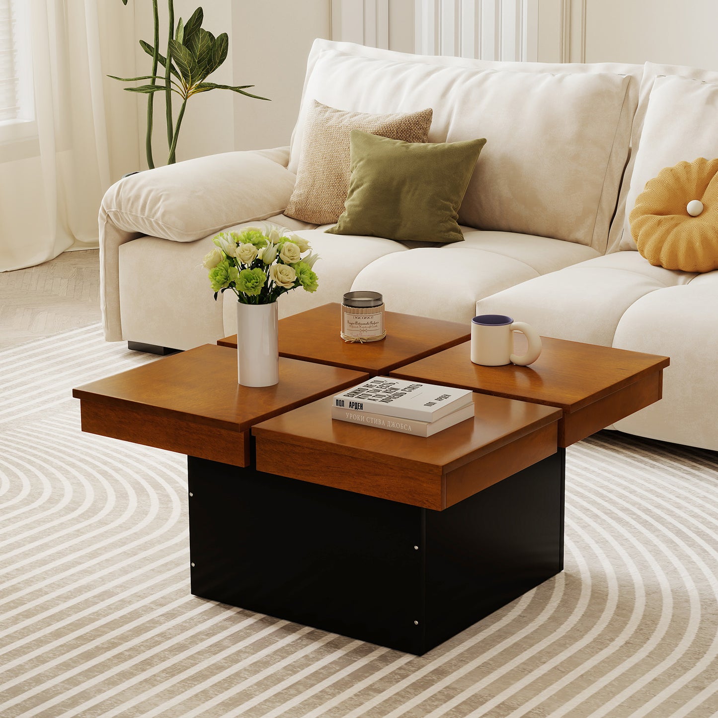 Square Coffee Table, Mid Century Modern, Walnut Coffee Tables at Gallery Canada