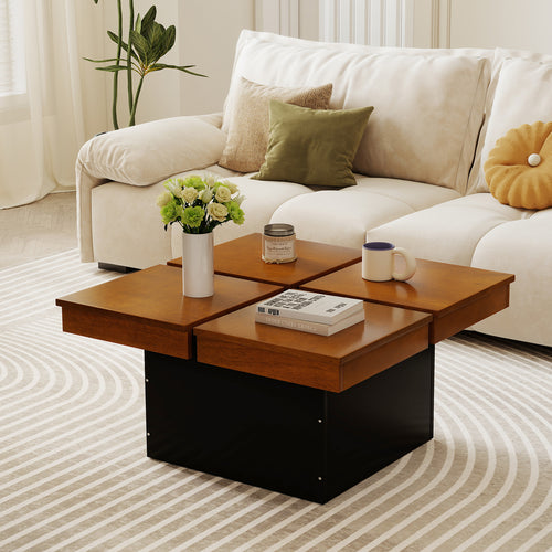 Square Coffee Table, Mid Century Modern, Walnut