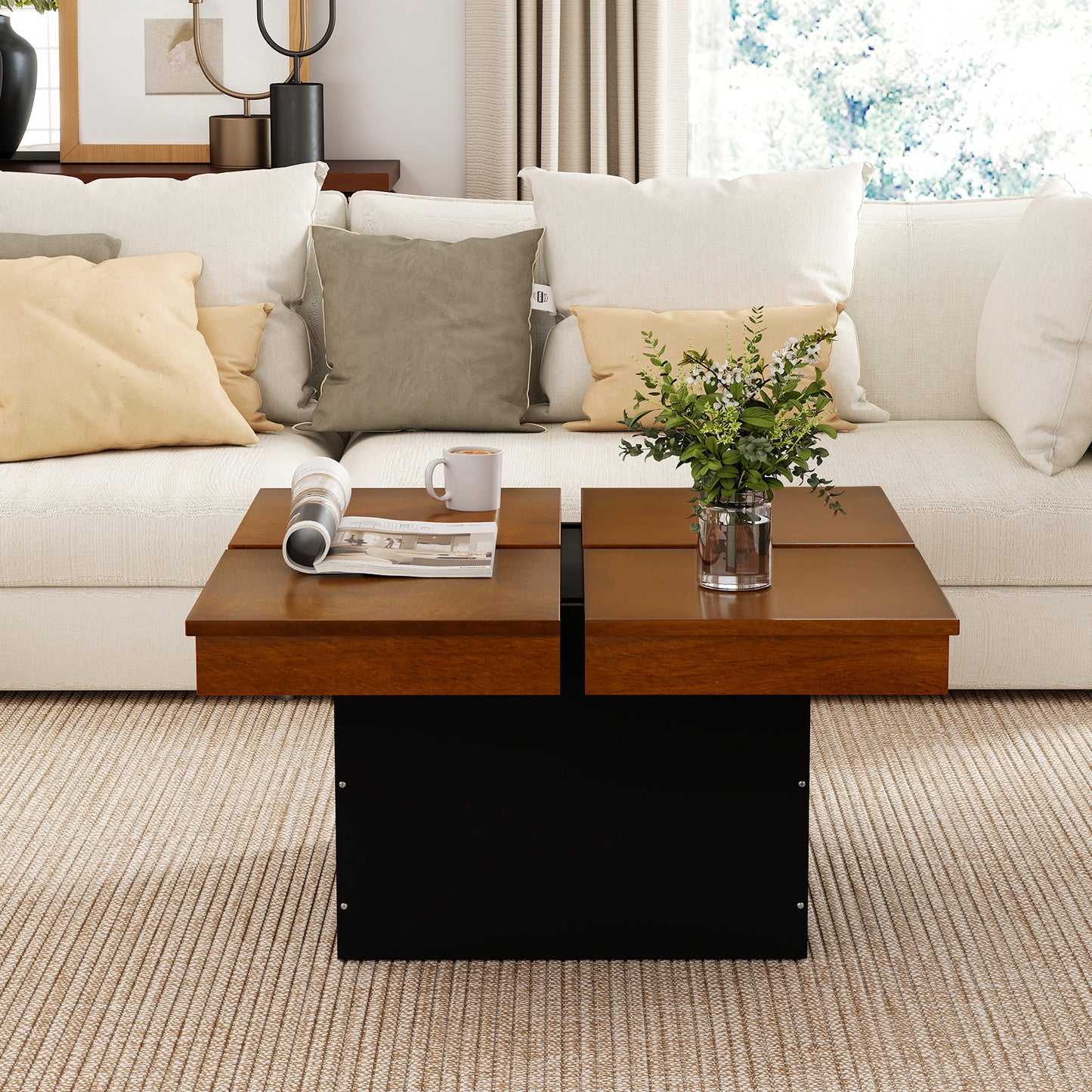 Square Coffee Table, Mid Century Modern, Walnut Coffee Tables at Gallery Canada