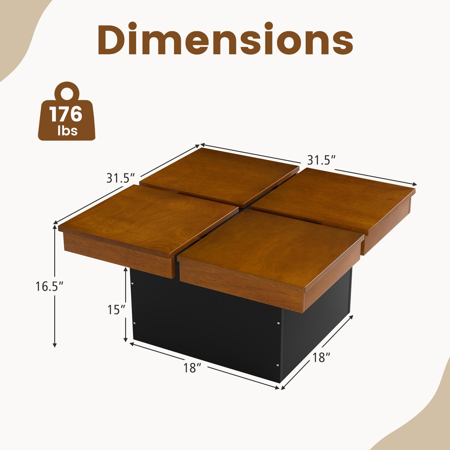 Square Coffee Table, Mid Century Modern, Walnut Coffee Tables at Gallery Canada