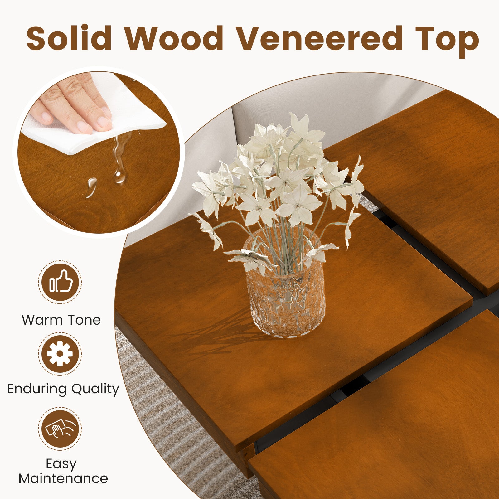Square Coffee Table, Mid Century Modern, Walnut Coffee Tables at Gallery Canada