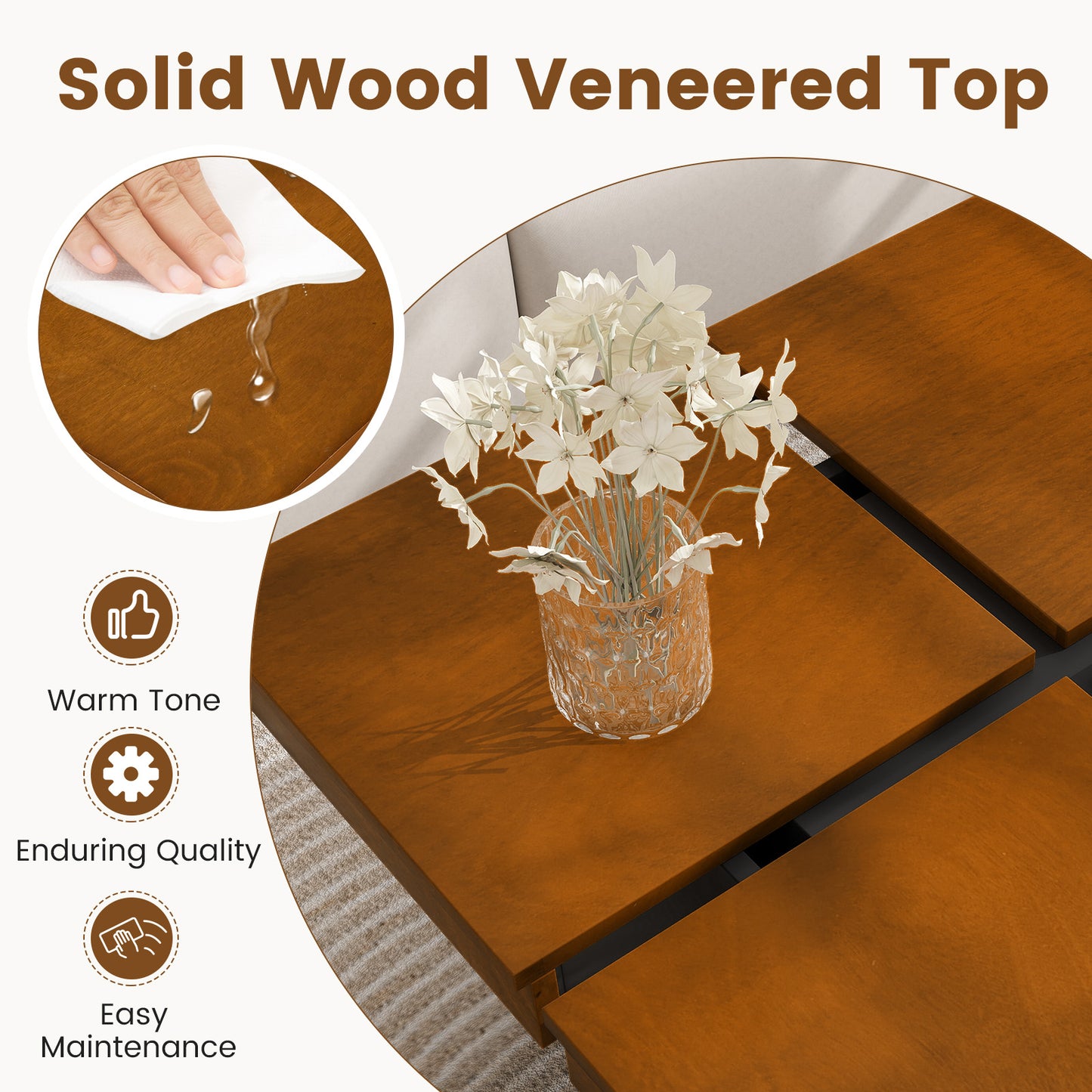 Square Coffee Table, Mid Century Modern, Walnut Coffee Tables at Gallery Canada