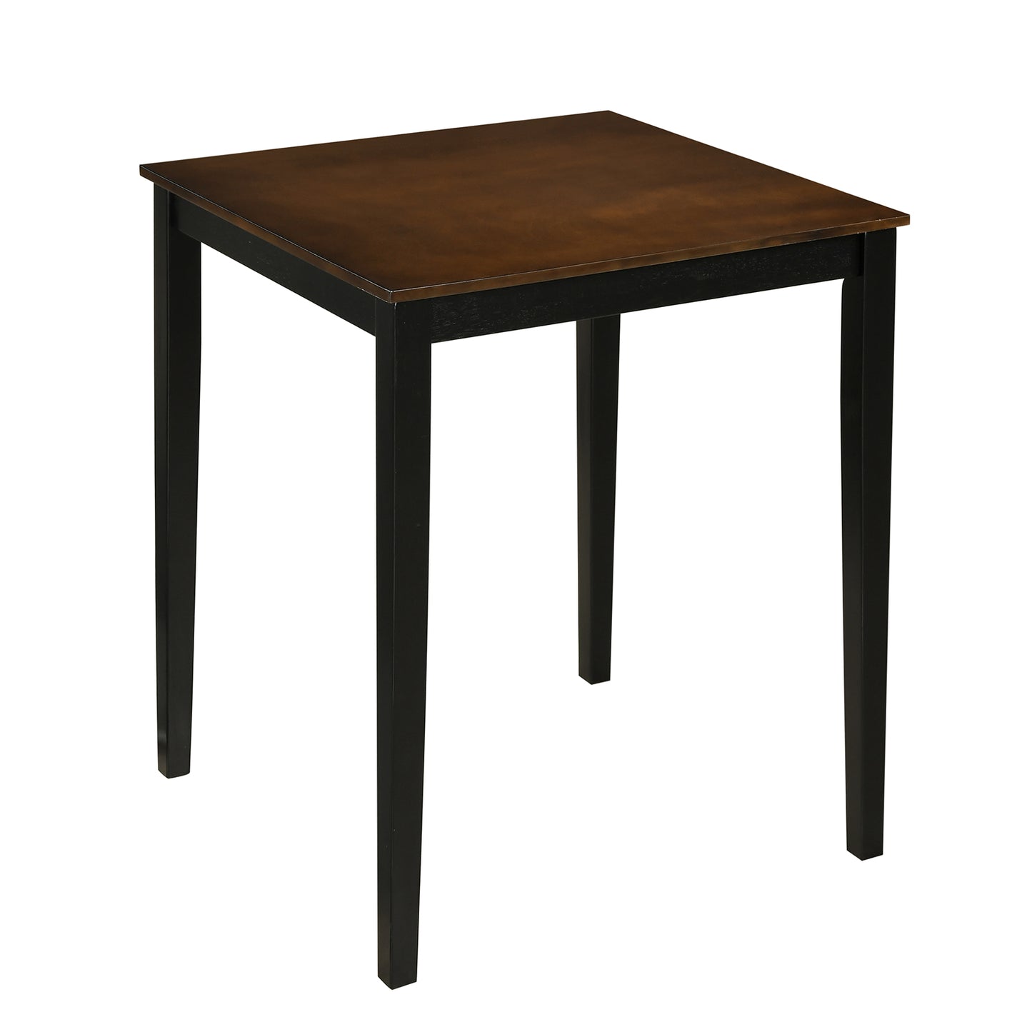 Square Dining Table with Solid Wood Frame for 4-Person, Black