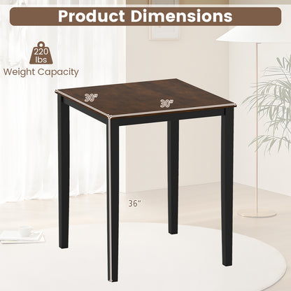 Square Dining Table with Solid Wood Frame for 4-Person, Black Dining Tables at Gallery Canada