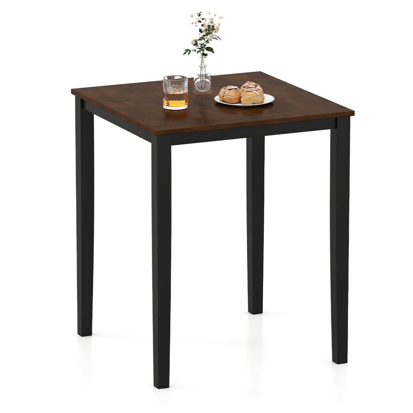 Square Dining Table with Solid Wood Frame for 4-Person, Black Dining Tables Black at Gallery Canada