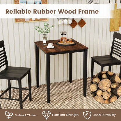 Square Dining Table with Solid Wood Frame for 4-Person, Black Dining Tables at Gallery Canada