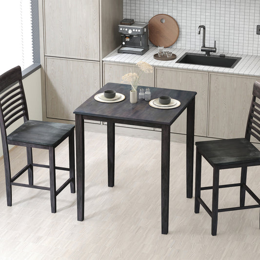 Square Dining Table, Solid Wood Frame, 4-Person, Gray Dining Tables Gray at Gallery Canada