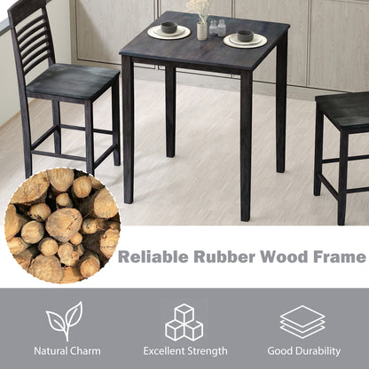 Square Dining Table, Solid Wood Frame, 4-Person, Gray Dining Tables at Gallery Canada