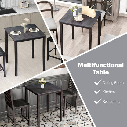 Square Dining Table, Solid Wood Frame, 4-Person, Gray Dining Tables at Gallery Canada