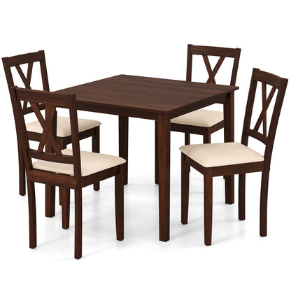 Square Kitchen Table with 4 Armless Chairs, Walnut Dining Room Sets at Gallery Canada