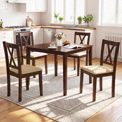 Square Kitchen Table with 4 Armless Chairs, Walnut Dining Room Sets at Gallery Canada