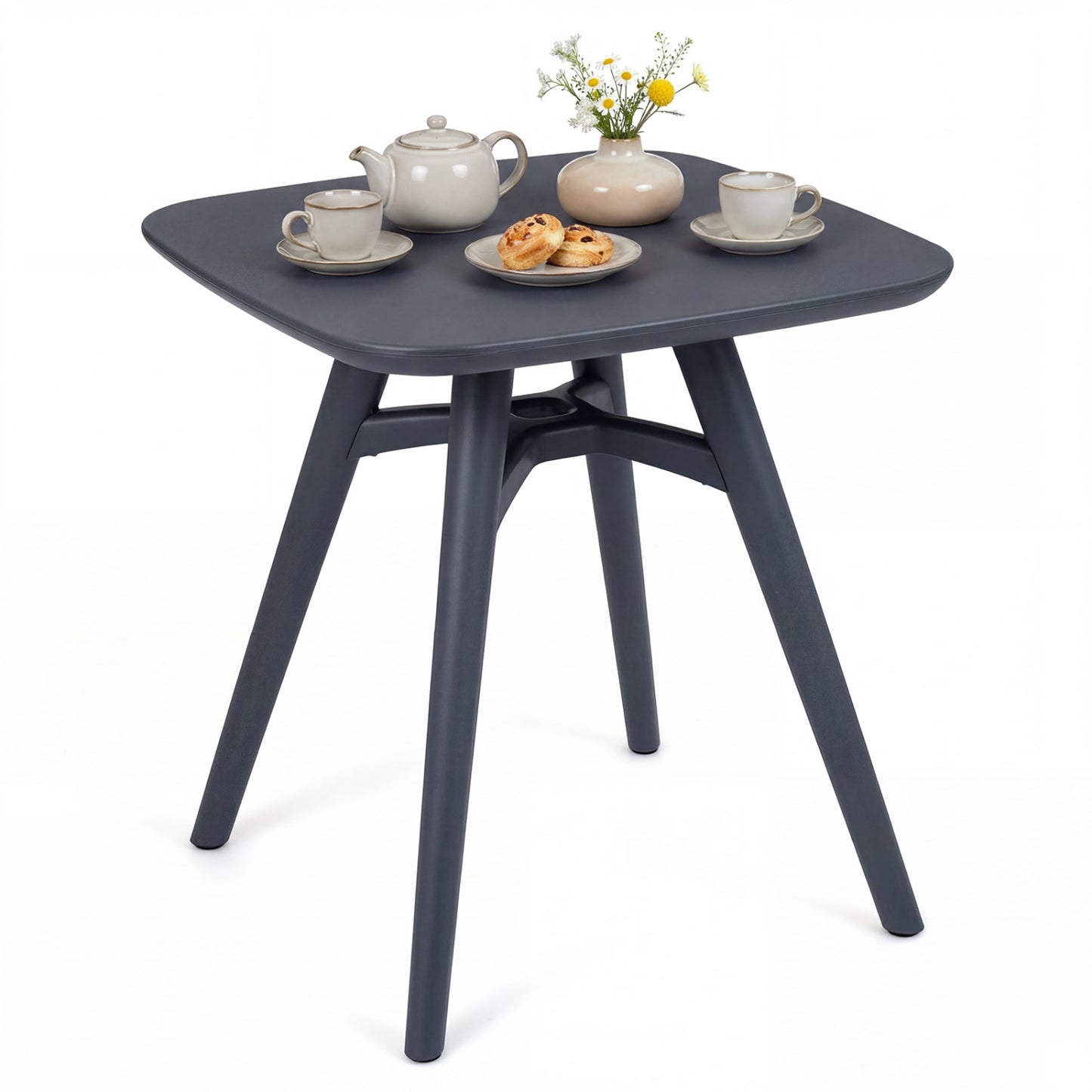 Square Outdoor Dining Table, All-Weather Plastic Patio Table, Gray Patio Dining Tables at Gallery Canada