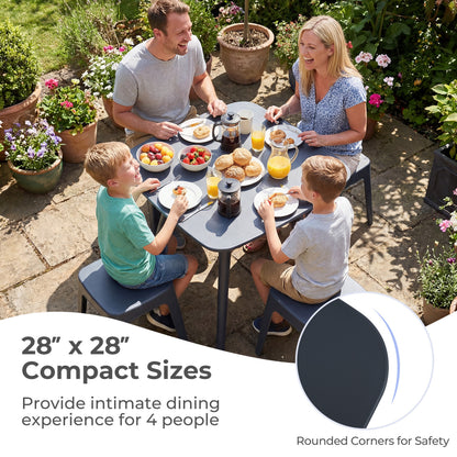 Square Outdoor Dining Table, All-Weather Plastic Patio Table, Gray Patio Dining Tables at Gallery Canada