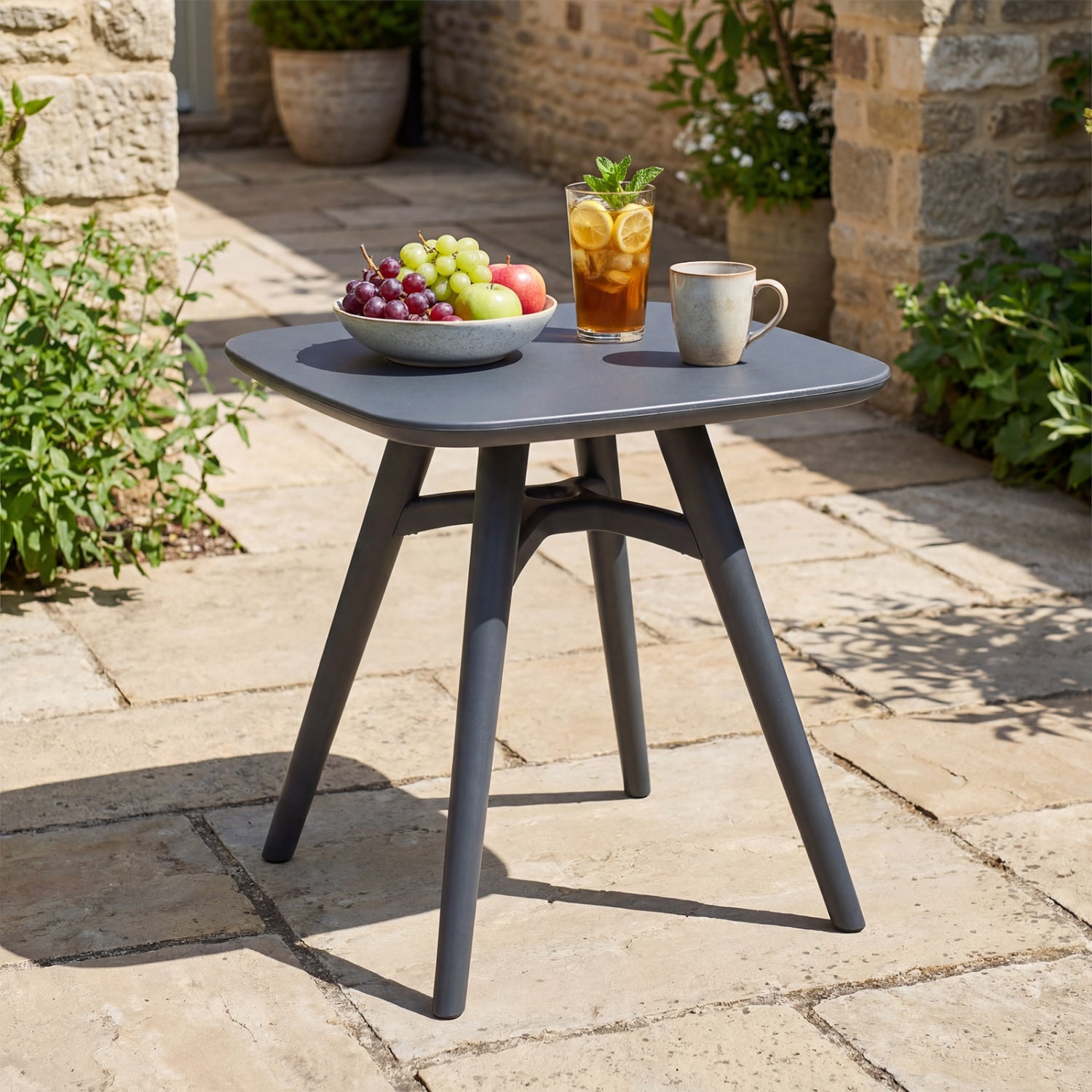 Square Outdoor Dining Table, All-Weather Plastic Patio Table, Gray Patio Dining Tables at Gallery Canada