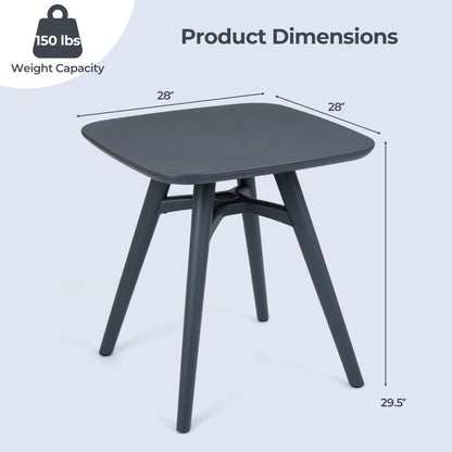 Square Outdoor Dining Table, All-Weather Plastic Patio Table, Gray Patio Dining Tables at Gallery Canada