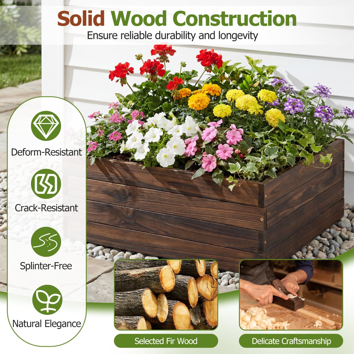 Square Raised Garden Bed Flower Vegetables Seeds Planter Raised Garden Beds at Gallery Canada