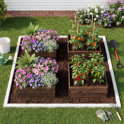 Square Raised Garden Bed Flower Vegetables Seeds Planter Raised Garden Beds at Gallery Canada