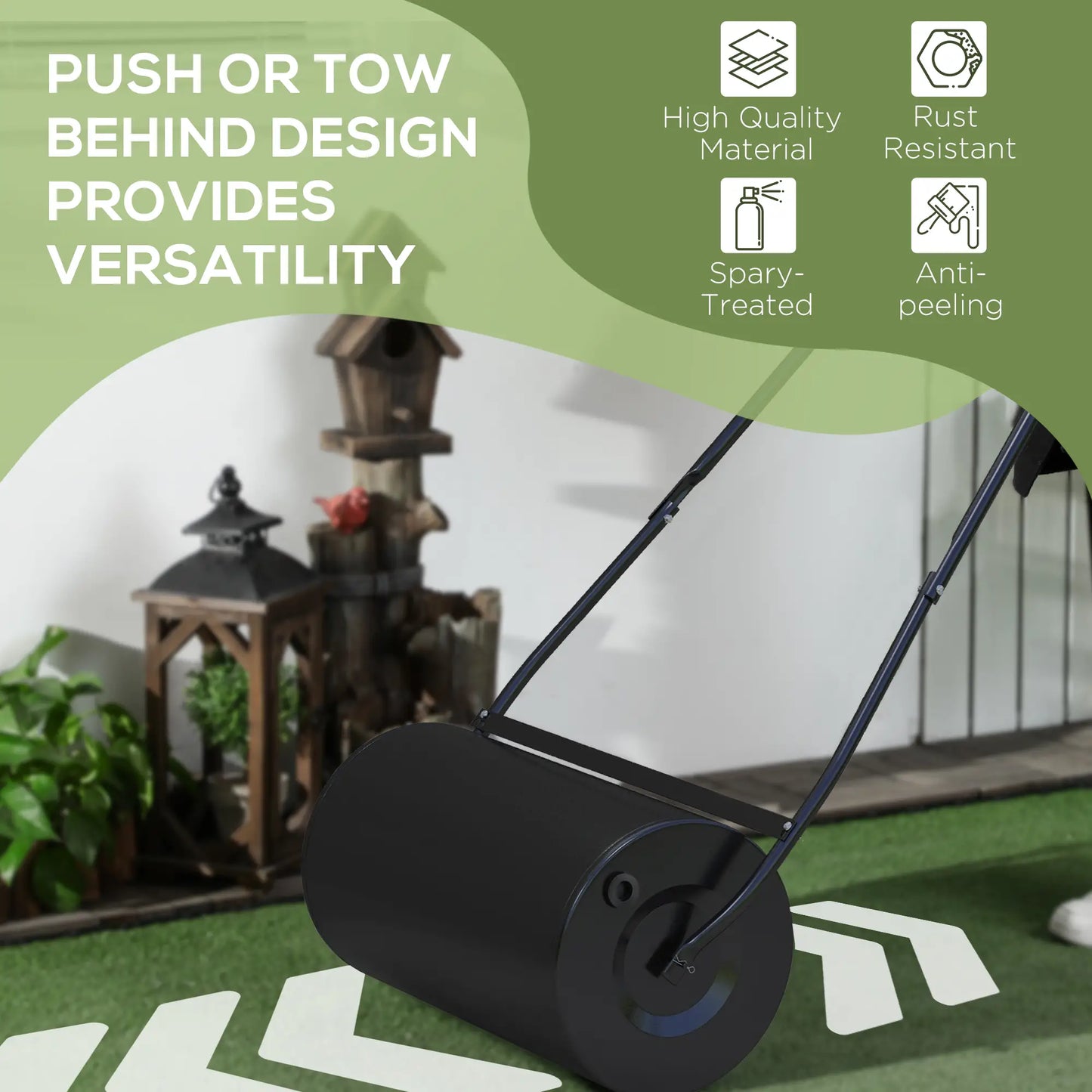 22 Heavy Duty Lawn Roller, 12 Gal Water/Sand, Black Lawn Rollers at Gallery Canada