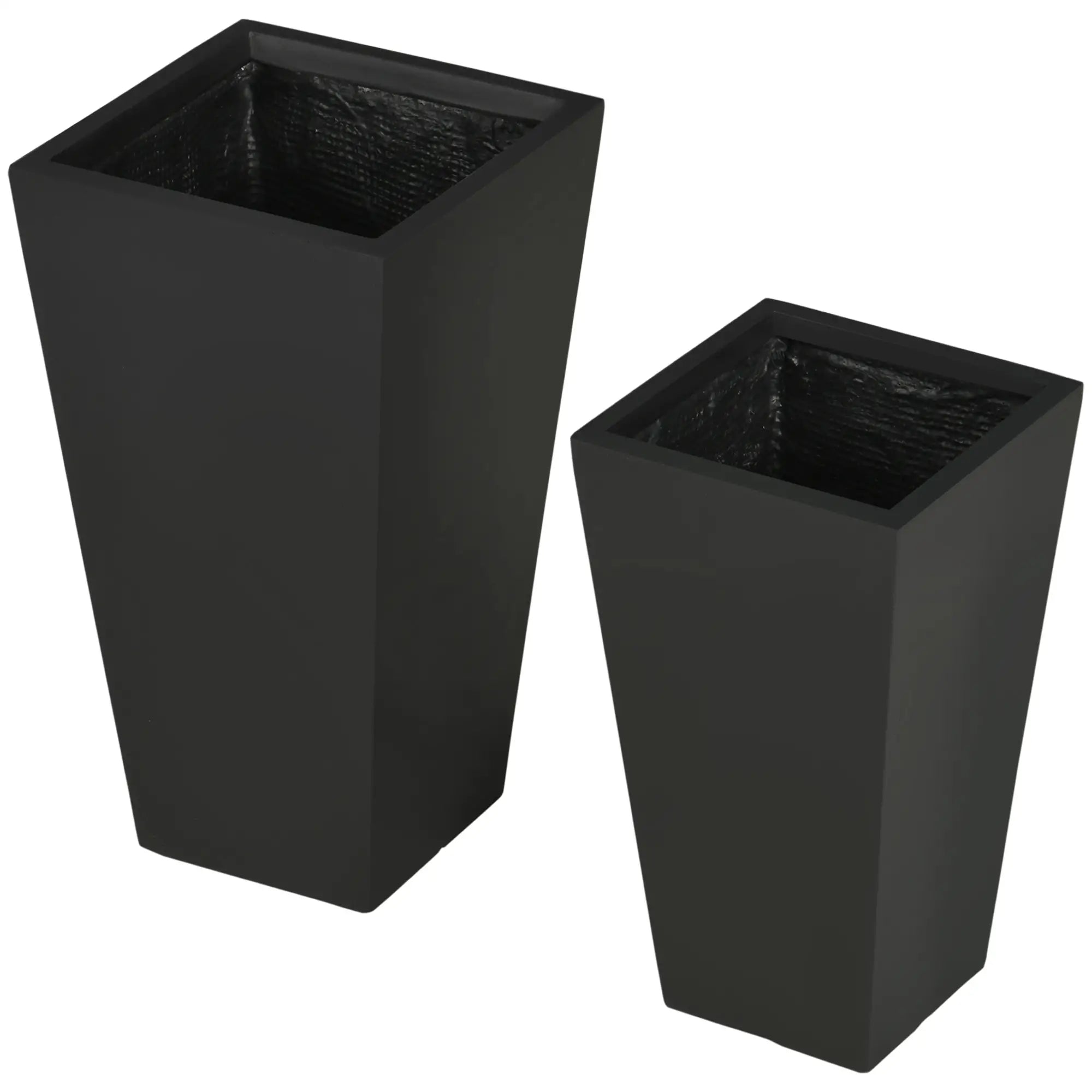 Set of 2 Tall Planters with Drainage Holes, 22