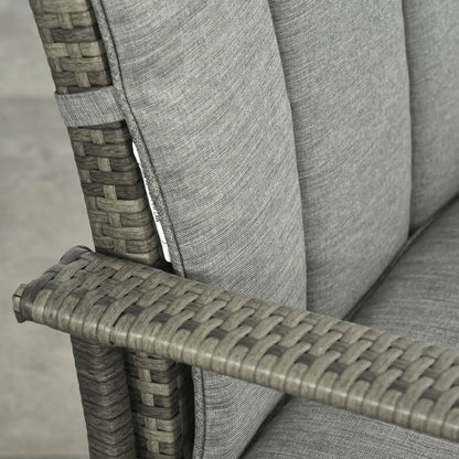 Outdoor Wicker Rocking Chair With Cushion, Mixed Grey Outdoor Rocking Chairs at Gallery Canada