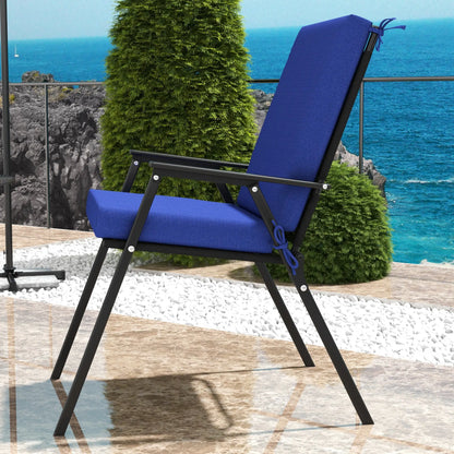 Outdoor Cushions Set of 2, Dining Chair Seat Cushions with Back, Navy Patio Chair Cushions at Gallery Canada