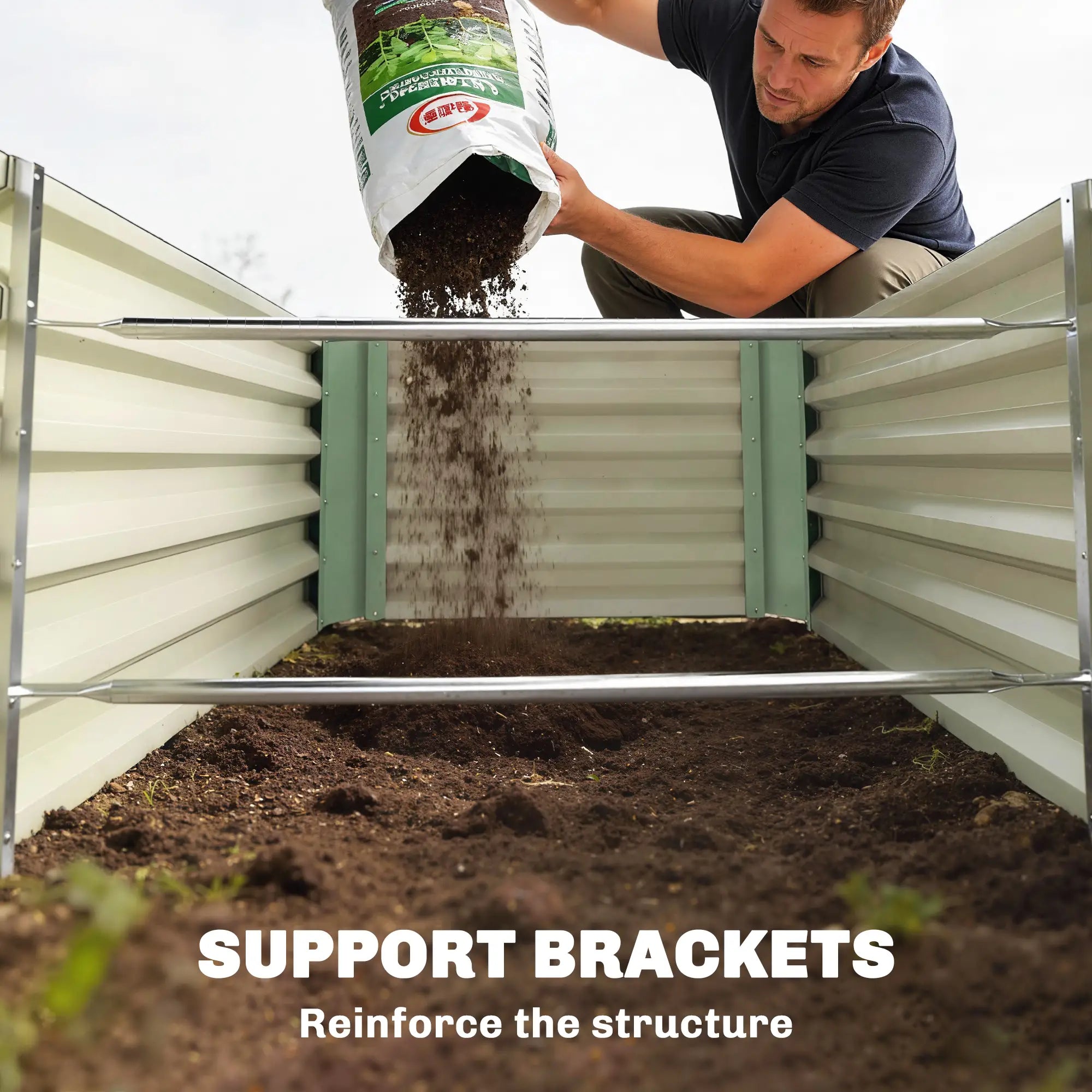 8 x 2.6 x 1.5ft Galvanized Raised Garden Bed, Light Green Planter Box, Light Green Galvanized Planter Boxes at Gallery Canada