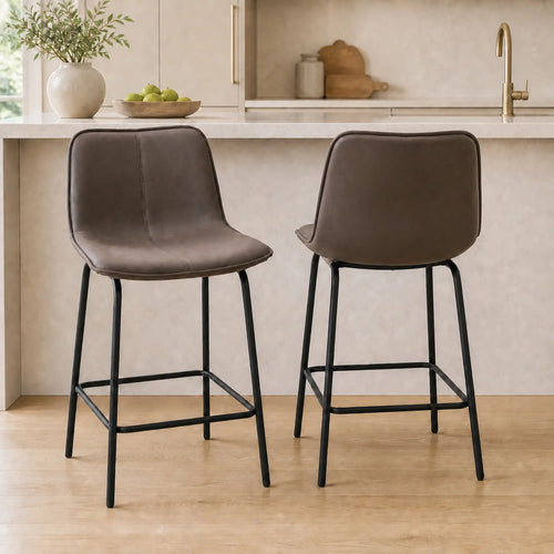 Upholstered Counter Height Bar Stools, Set of 2, 26