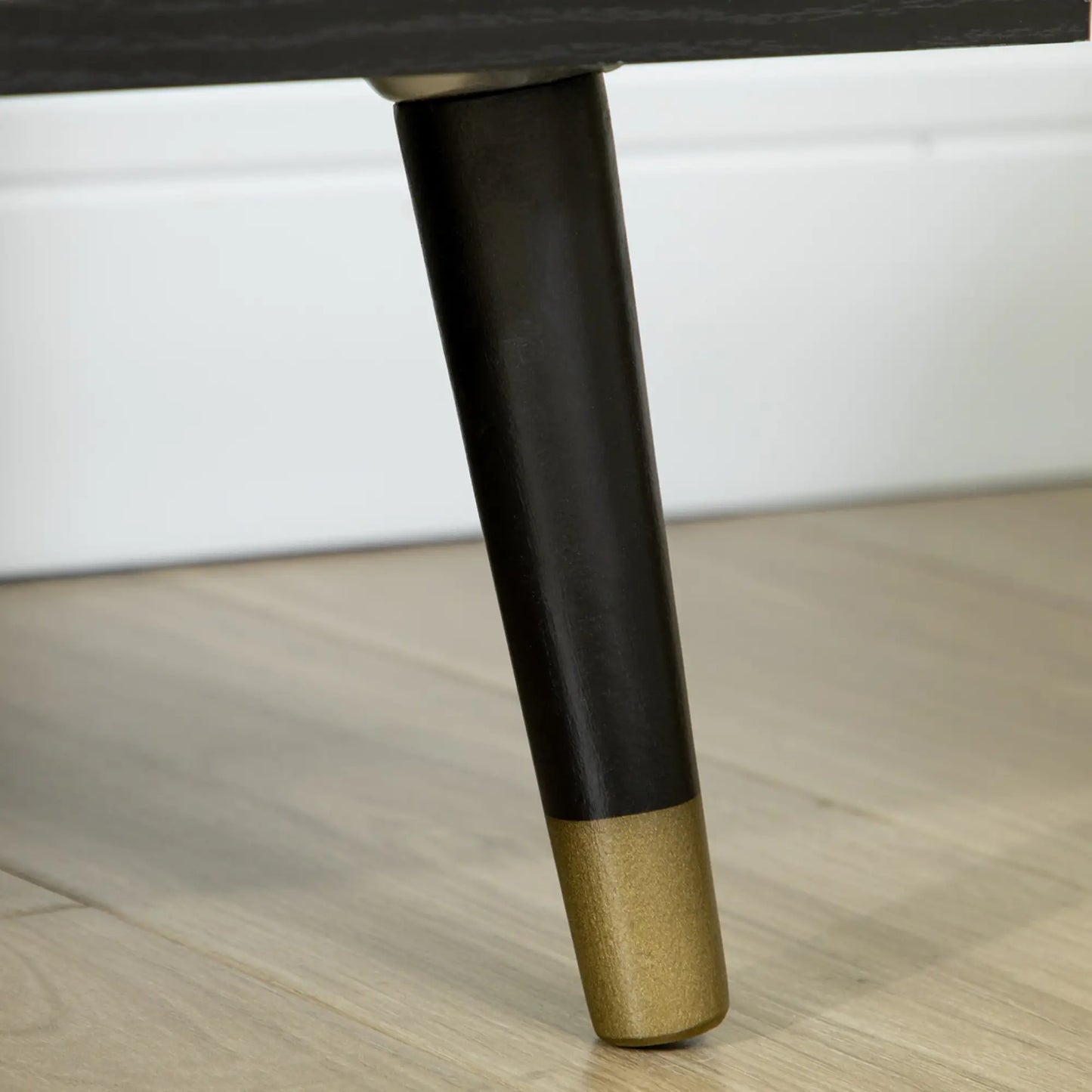 Kitchen Sideboard Cabinet, Boho Storage Cabinet with Shelves, Wood Legs, Decorative Rattan Doors, Black Bar Cabinets at Gallery Canada