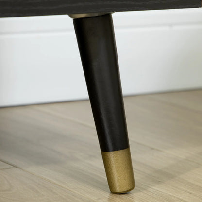 Kitchen Sideboard Cabinet, Boho Storage Cabinet with Shelves, Wood Legs, Decorative Rattan Doors, Black Bar Cabinets at Gallery Canada