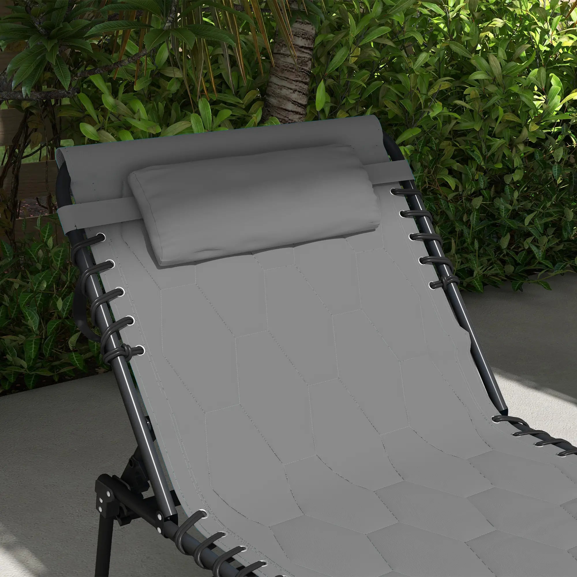Folding Chaise Lounge, Reclining Back, 25.6