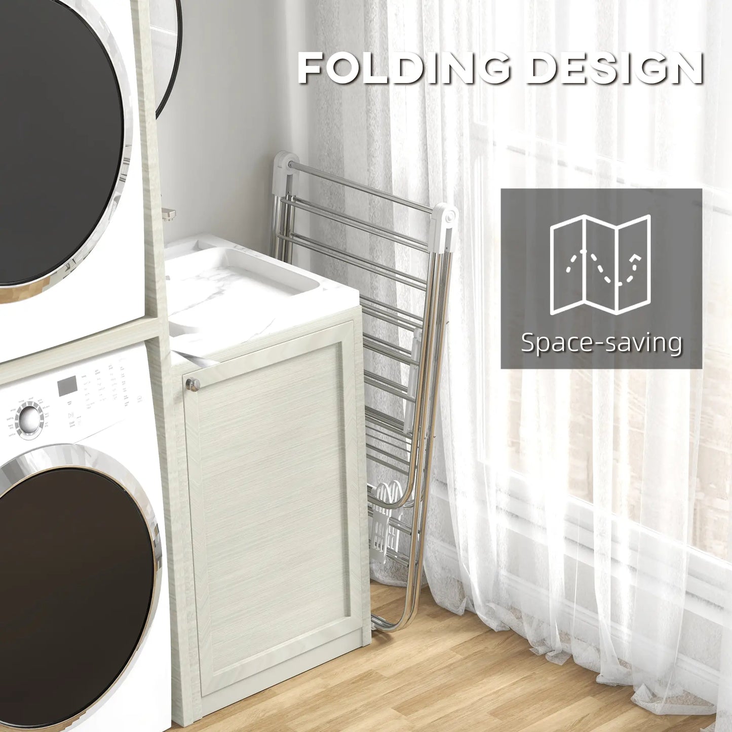 Stainless Steel 2-Tier Foldable Clothes Drying Rack, Silver Bath Accessories at Gallery Canada