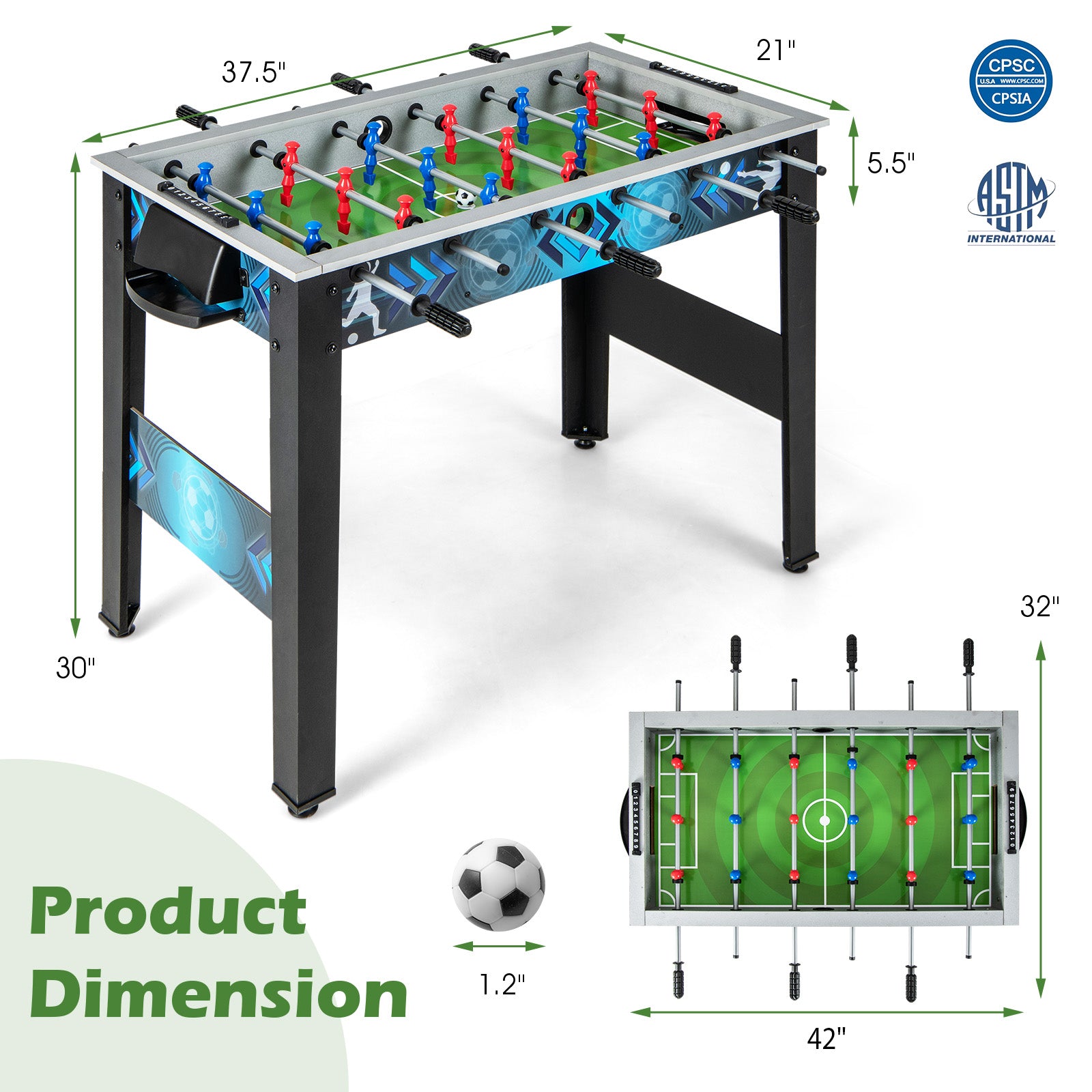 Stable Soccer Table Game With 2 Footballs For All Ages Game Room at Gallery Canada