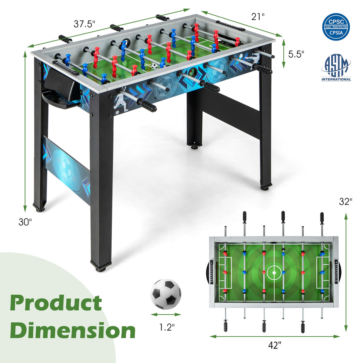 Stable Soccer Table Game With 2 Footballs For All Ages Game Room at Gallery Canada