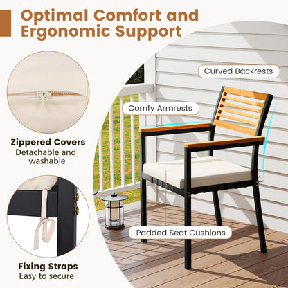 Stackable Patio Dining Chairs Set of 6 with Cushions Patio Dining Sets at Gallery Canada
