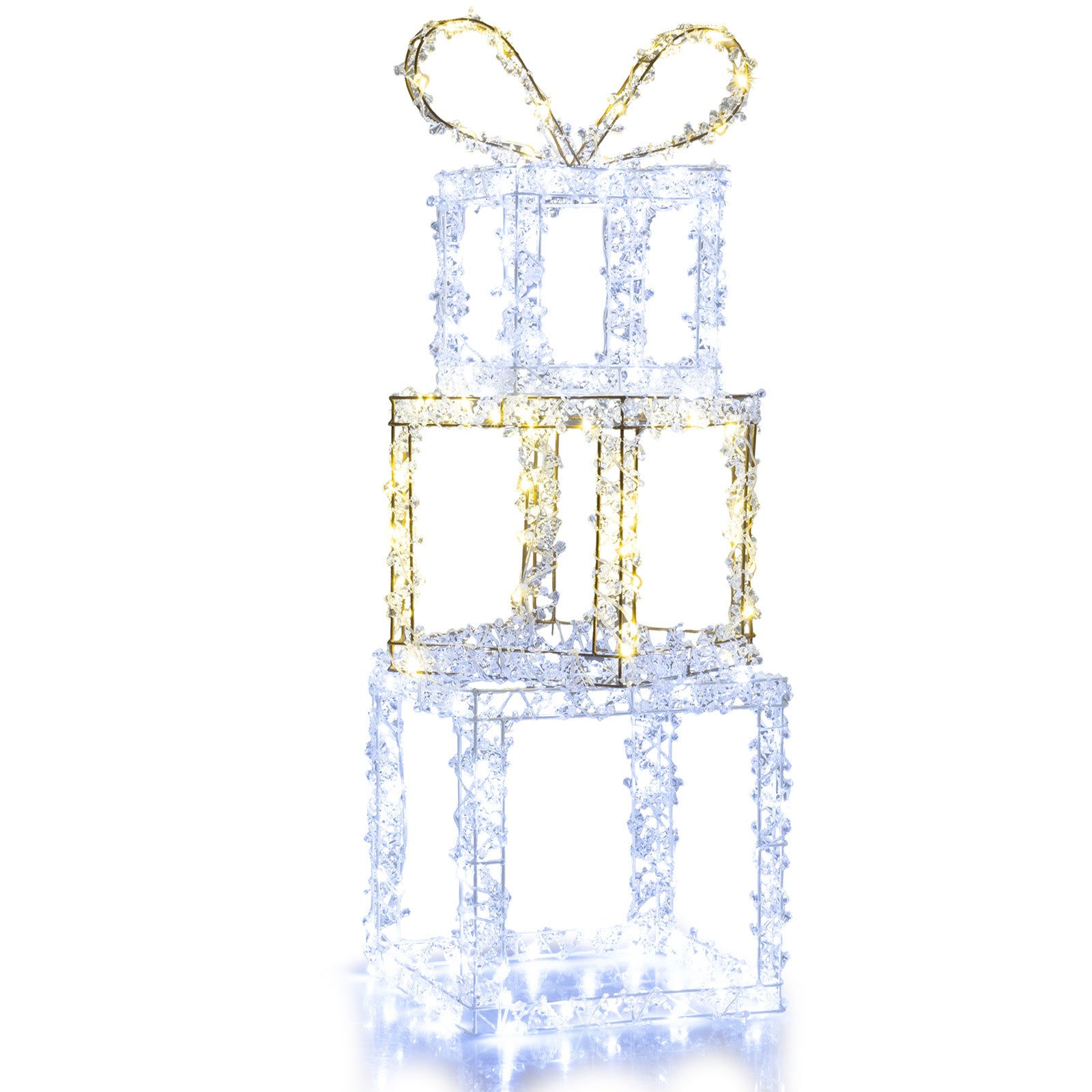 Stacked Lighted Gift Boxes, Set Of 3, Pre-Lit Christmas Present Box Lights Christmas Decor & Accessories Options at Gallery Canada