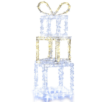 Stacked Lighted Gift Boxes, Set Of 3, Pre-Lit Christmas Present Box Lights Christmas Decor & Accessories Options at Gallery Canada