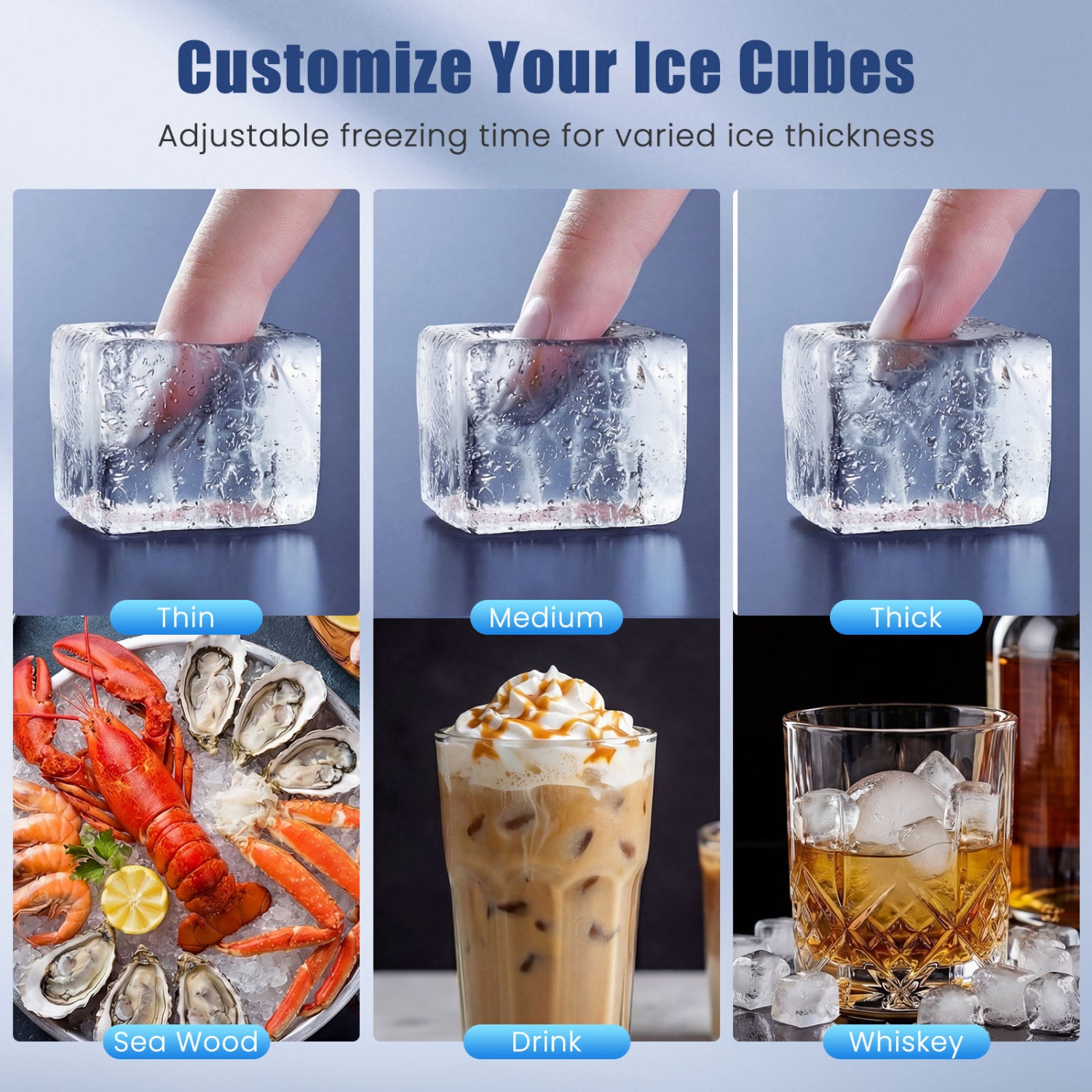 Commercial Ice Maker, Stainless Steel, 110 lbs/24H Ice Makers at Gallery Canada