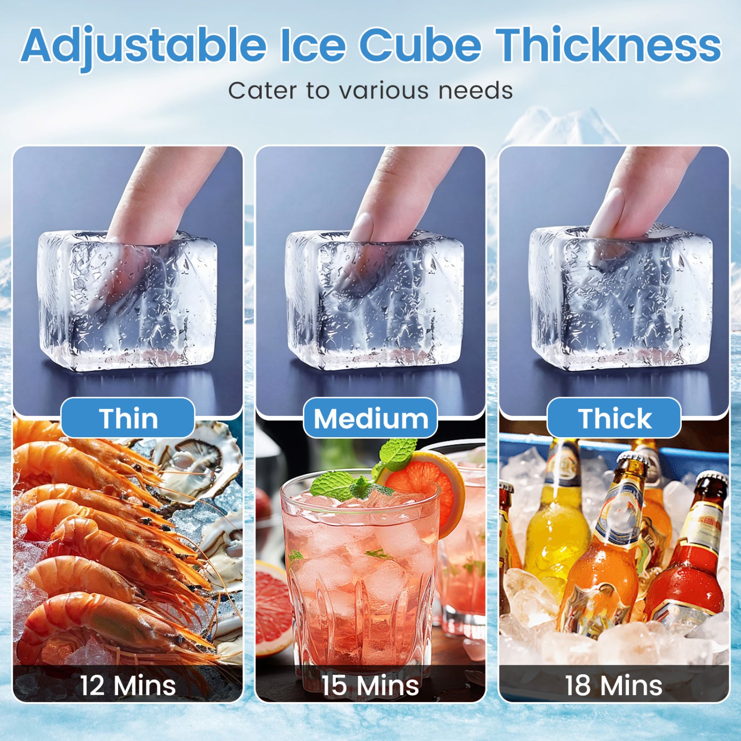 Commercial Ice Maker, Stainless Steel, 110 lbs/24H Ice Makers at Gallery Canada