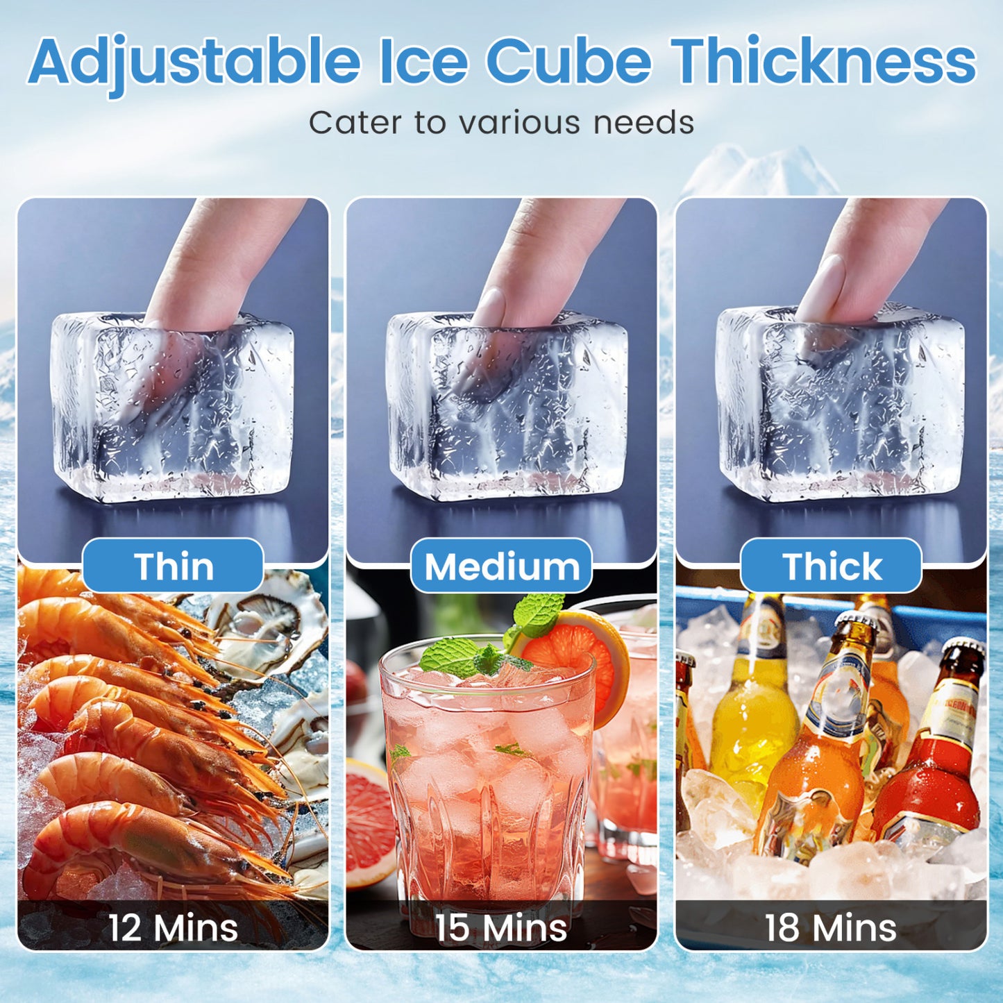 Commercial Ice Maker, Stainless Steel, 110 lbs/24H Ice Makers at Gallery Canada