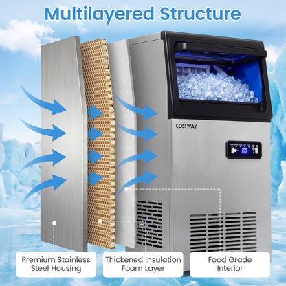 Commercial Ice Maker, Stainless Steel, 110 lbs/24H Ice Makers at Gallery Canada